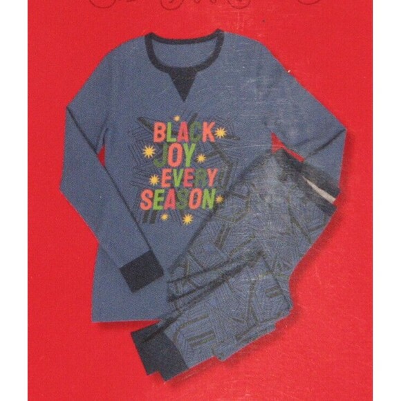 Wondershop Men's 2-Piece Pajama Set Black Joy Every Season Size L NEW Holiday - Picture 1 of 1